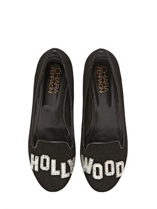 Chiara Ferragni 10mm Glitter Hollywood Suede Loafers