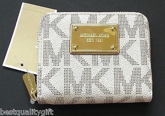 Michael Kors New Black+vanilla White Items Signature Pvc Bifold Wallet