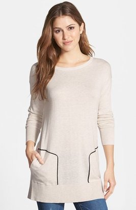 Caslon Tipped Pocket Tunic Sweater