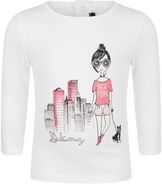 DKNY Baby Ivory Top With 'New York' Girl Print