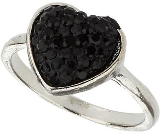 Black Heart Sparkle Stone Ring