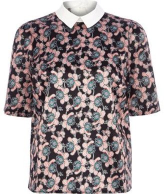 River Island Red floral print blouse