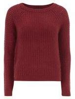 Dorothy Perkins Womens Berry pink twist stitch knitted jumper- Burgundy