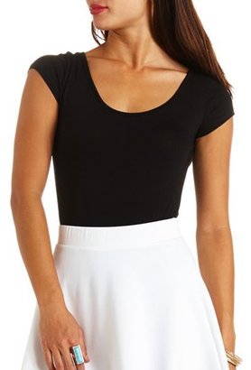 Charlotte Russe Caged-Back Cap Sleeve Tee