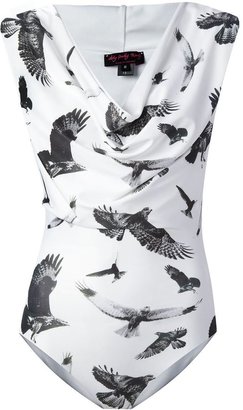 Dirty Pretty Things bird print hooded swimsuit