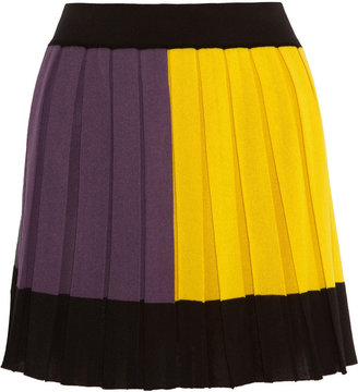 M Missoni Pleated knitted cotton-blend skirt