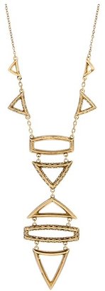House Of Harlow Geometric Drop Necklace with Pave (14K Yellow Gold Plated) - Jewelry