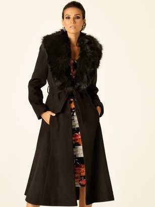 M&Co Faux fur fit and flare coat
