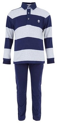 Timberland Grey and Navy Stripe Rugby