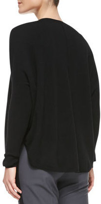 Vince Split-Hem V-Neck Cashmere Sweater, Black