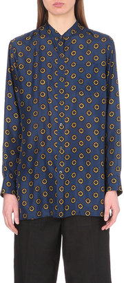 Dries Van Noten Pixel Printed Long-Sleeved Silk Shirt - for Women