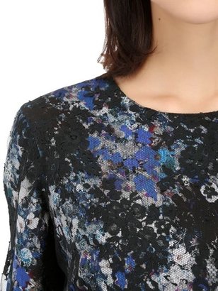 Erdem Silk Lace On Printed Silk Crepe Dress