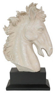 15" Horse Head Figurine, Black