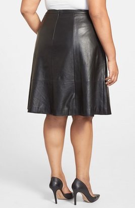 Sejour Lambskin Leather Full Skirt (Plus Size)