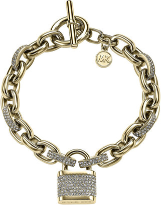 Michael Kors Pave Padlock Bracelet, Golden