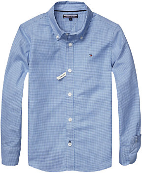 Tommy Hilfiger Boys' Beacon Long Sleeve Check Shirt, Blue
