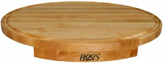 John Boos & Co. Maple Edge-Grain Oval Countertop Cutting Board with Juice Groove, 24" x 18" x 1"