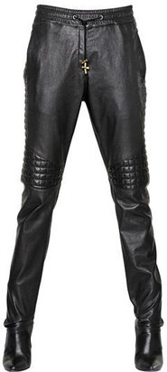 Balmain Quilted Nappa Leather Trousers