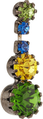 Tom Binns Mini Hahas rhodium-plated Swarovski crystal earrings