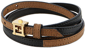 Fendi Double wrap leather bracelet