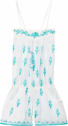 Elizabeth Hurley White Embroidered Waterbaby Playsuit