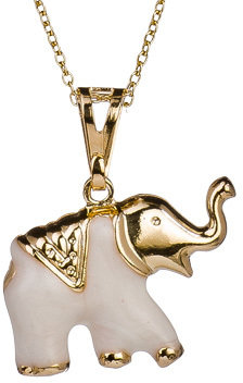 Max & Chloe Collection V Gold Dipped Elephant Pendant Necklace