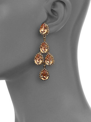 Erickson Beamon Duchess Crystal Pear Chandelier Earrings