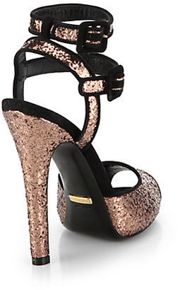 Gucci Mlode Glitter & Suede Sandals