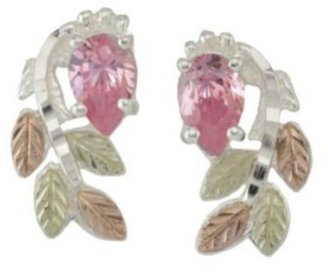 J & Company Black Hills Gold J Co. ® on Sterling Silver Pink CZ Earrings