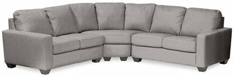 Asstd National Brand Leather Possibilities Track-Arm 3-pc. Loveseat Sectional