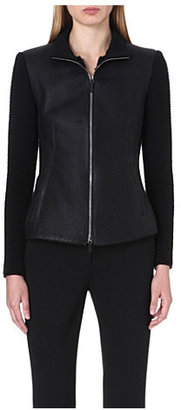 Armani Collezioni Leather-panelled jacket