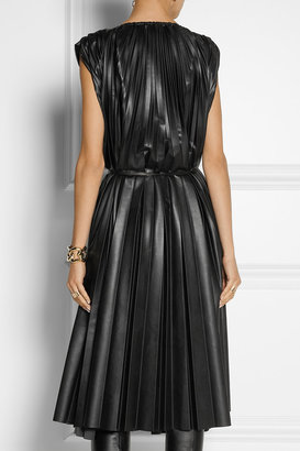 Lanvin Pleated faux leather midi dress