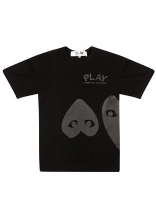 Comme des Garcons PLAY Womens Black Collection Logo Heart T-Shirt Black