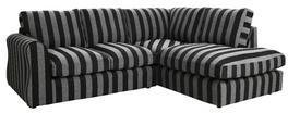York Right Hand Corner Chaise Sofa - Striped Fabric