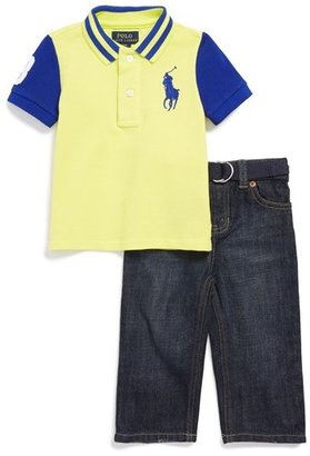 Ralph Lauren Cotton Mesh Polo & Jeans (Baby Boys)