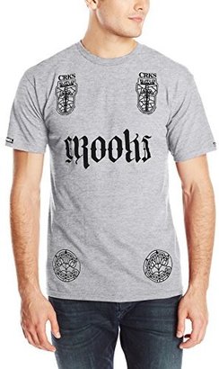 Crooks & Castles Men's Knit Crew T-Shirt Hood Pope