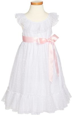Laura Ashley Point d'Esprit Ruffle Dress (Toddler Girls & Little Girls)