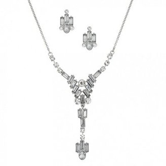 Butterfly by Matthew Williamson Designer baguette 'Y' drop necklace and earring set