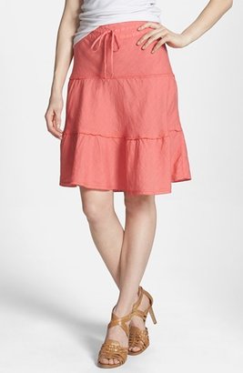 Caslon Drawstring Waist Tiered Linen Skirt (Regular & Petite)