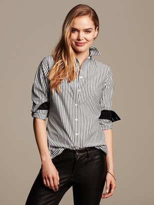 Banana Republic Fitted Non-Iron Striped Shirt