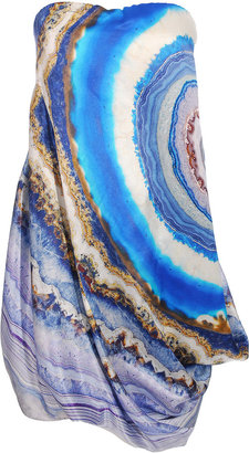 Alexander McQueen Strapless Geode print dress
