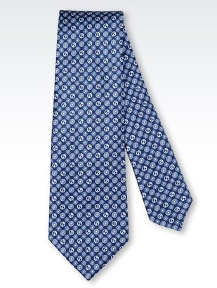 Giorgio Armani Silk Tie With All Over Logo