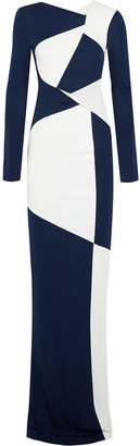 Peter Pilotto Andrea two-tone stretch-crepe gown