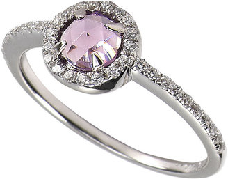 Crislu Ring, MicroLuxe Platinum over Sterling Silver Amethyst and Clear Cubic Zirconia (5/8 ct. t.w.)