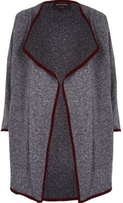 River Island Grey relaxed waterfall coat