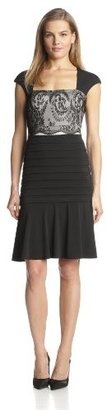 Jax Women's Cap-Sleeve Lace and Banded-Bottom Flare Dress
