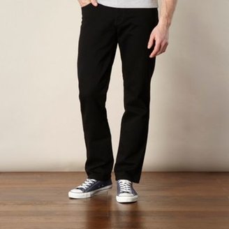 Wrangler Big and tall black plain straight fit jeans