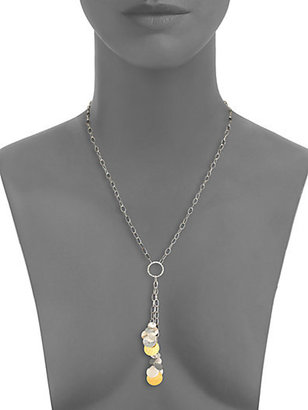 Gurhan Lush Sterling Silver & 24K Yellow Gold Lariat Necklace