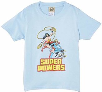 DC Comics Girls Super Powers Flying Short Sleeve T-Shirt,Size 6-8.5 Years (Manufacturer Size:7/8 Years (30 Inches))