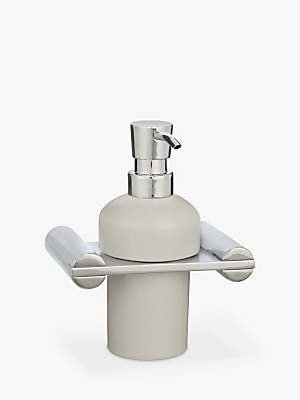 John Lewis & Partners Solo Wall Mounted Soap Dispenser, White/Chrome